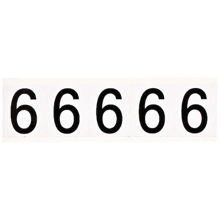 Brady Number Label, 1-15in.H Character, Vinyl, PK5 9714-6