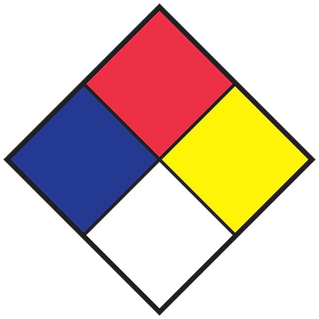 Brady NFPA Placard, NFPA Diamond Picto, Reflective, 10 in W, 10 in H, 10 PK 58274