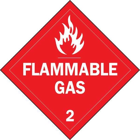 Brady DOT Container Placard, Flammable Gas 2 63408