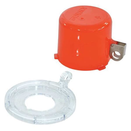 Brady Push Button Lockout, Red, Plastic, 1 Max. No. of Padlocks, 69/250 in Max. Shackle Dia. 130821