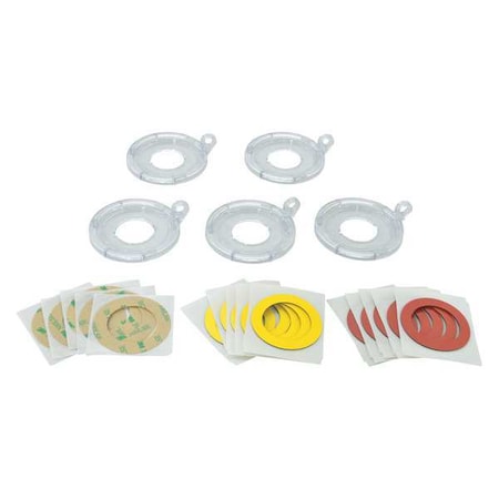 Brady Push Button Lockout Base, Clear, Plastic, 1 Max. No. of Padlocks, 69/250 in Max. Shackle Dia. 130824