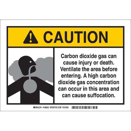 Brady Caution Sign, 7 in H, 10 in W, Fiberglass, Rectangle, English, 106053 106053