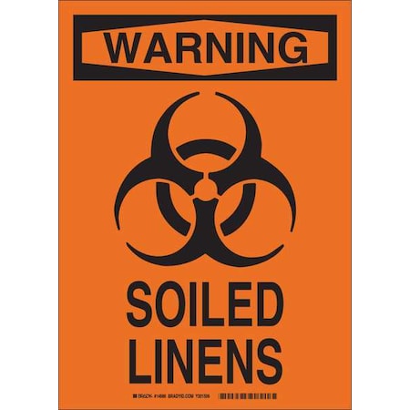 Brady Warning Sign, 14" Height, 10" Width, Fiberglass, Rectangle, English 14686