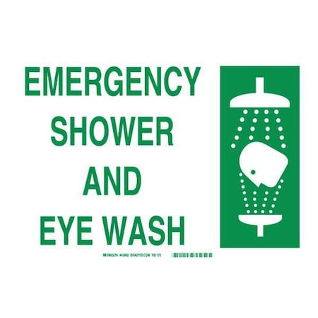 Brady Emergency Shower And Eye Wash, 10 in x 14 in, Rectangle, Aluminum, 43482 43482