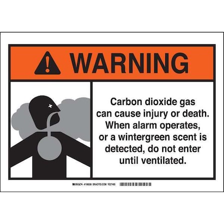 Brady Warning Sign, 10 in H, 14 in W, Fiberglass, Rectangle, English, 106038 106038