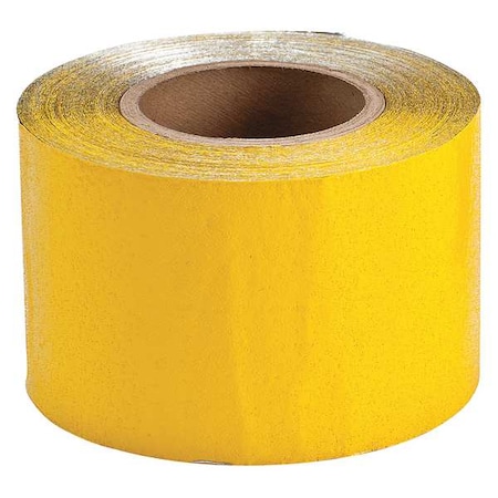 Brady Pavement Marking Tape, Vinyl, 50 yd Length, 4 in Width, Yellow, Adhesive 78262