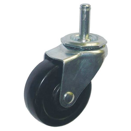 Zoro Select Swivel Stem Caster, Rubber, 3 in., 100 lb. 20TM14