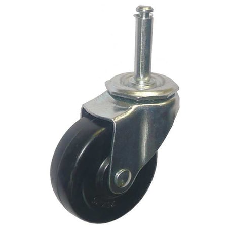 Zoro Select Stem Caster, 3"dia, Rubber, 100lb 20TM15