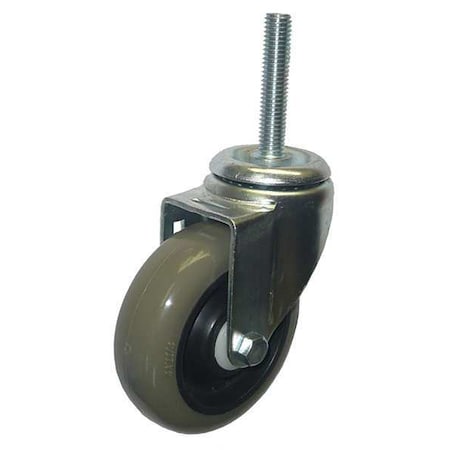 Zoro Select Swivel Stem Caster, Poly, 4 in., 275 lb., Gry 20TM25