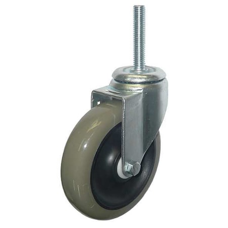 Zoro Select Swivel Stem Caster, Poly, 5 in., 300 lb., Gray 20TM28