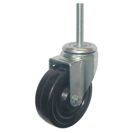 Zoro Select Swivel Stem Caster, Rubber, 4 in., 170 lb. 20TM33