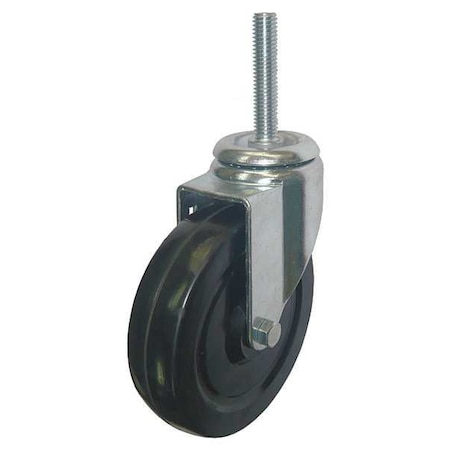 Zoro Select Swivel Stem Castr, Rubbr, 5 in, 200 lb, Blk 20TM35