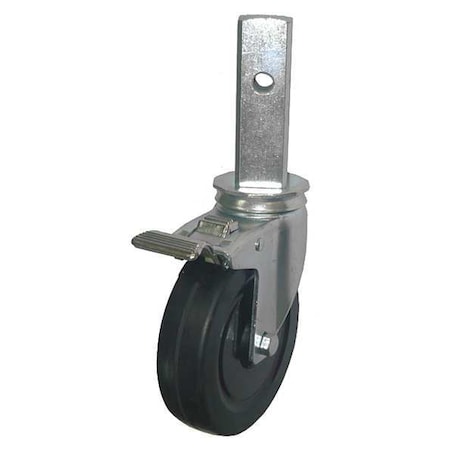 Zoro Select Swivel Stem Caster, Rubber, 5 in., 240 lb. 20TM40