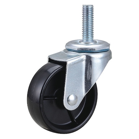 Zoro Select Swivel Stem Castr, Polyolfin, 3 in, 125 lb. 20TM43