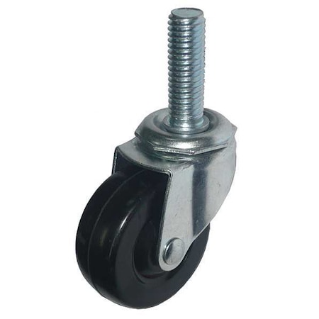 Zoro Select Swivel Stem Castr, Rubbr, 2 in., 75 lb., Blk 20TM49