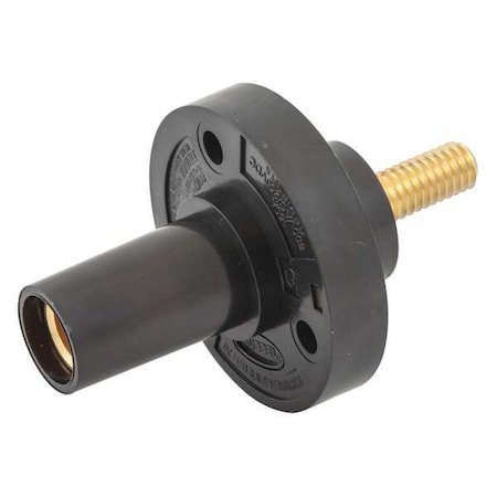 Hubbell Wiring Device-Kellems Receptacle, Stud, Blk, Taper Nose, Female HBL15FRSBK