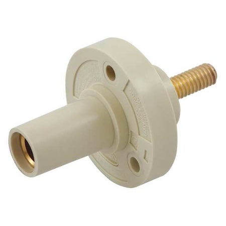 Hubbell Wiring Device-Kellems Receptacle, Stud, Wht, Female, Taper Nose HBL15FRSW