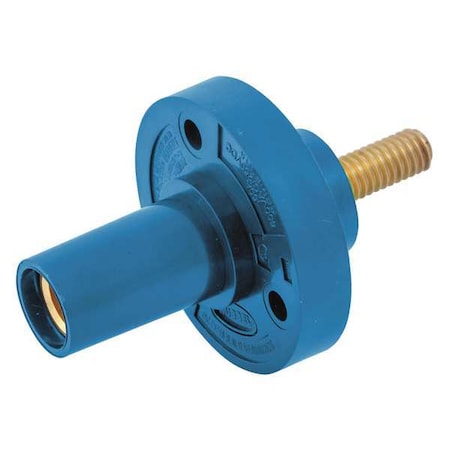 Hubbell Wiring Device-Kellems Receptacle, Stud, Blu, Taper, Female HBL15FRSBL