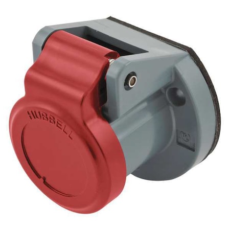 Hubbell Wiring Device-Kellems Single Pole Connector, Weather Cover, Red HBL15NCR