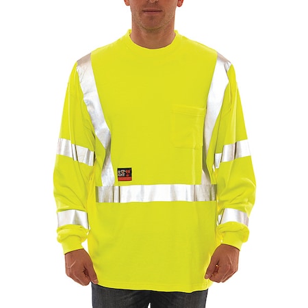 Tingley Flame-Resistant Crewneck Shirt, Pullover, Lime, XL S85522