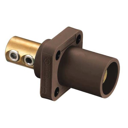 Hubbell Wiring Device-Kellems Receptacle, Brwn, Male, 4-4/0, Double Set HBLMRBN