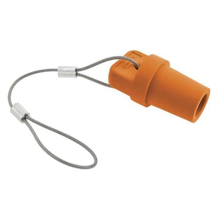 Hubbell Wiring Device-Kellems Single Pole Connector Cover, Male, Orange HBLMCAPO
