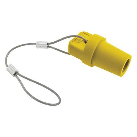 Hubbell Wiring Device-Kellems Single Pole Connector Cover, Male, Yellow HBLMCAPY
