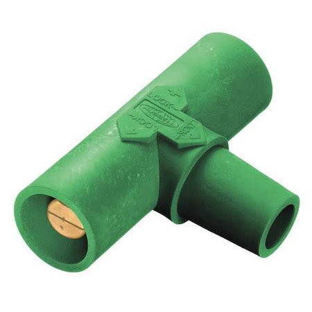 Hubbell Wiring Device-Kellems Paralleling Tee, Grn, Female-Male-Male HBLPTGN