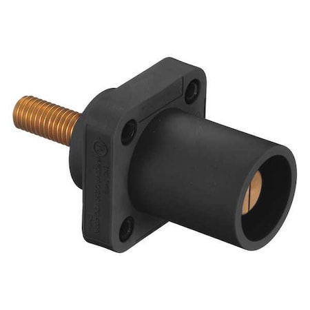 Hubbell Wiring Device-Kellems Receptacle, Blk, Male, Taper Nose, Stud HBLMRSCBK