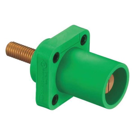 Hubbell Wiring Device-Kellems Receptacle, Grn, Male, Taper Nose, Ser 16 HBLMRSCGN