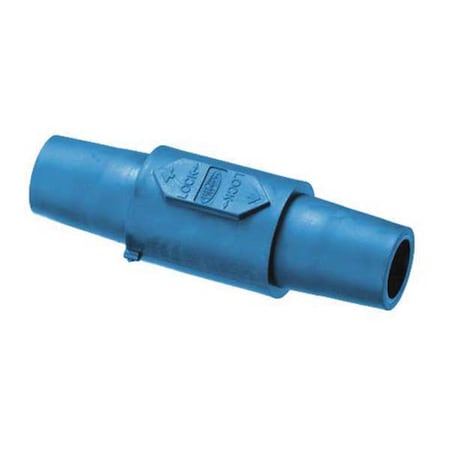 Hubbell Wiring Device-Kellems Double Connector, 300/400A, Blue HBLDFBL