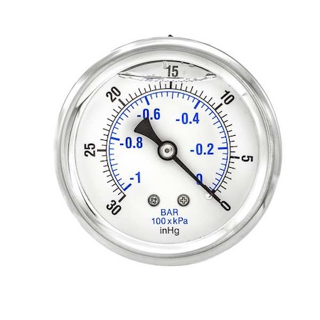 Pic Gauges Vacuum Gauge, 1/4 in. NPT, 2-1/2 in. PRO-202L-254A