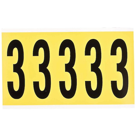 Brady NumberLabel, Polyester, 4-3/4inH, 3inW 3460-3