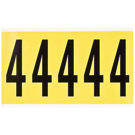 Brady NumberLabel, Polyester, 4-3/4inH, 3inW 3460-4