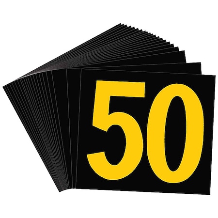 Brady NumberLabel, Polyester, 4-3/4inH, 3inW, PK25 50015