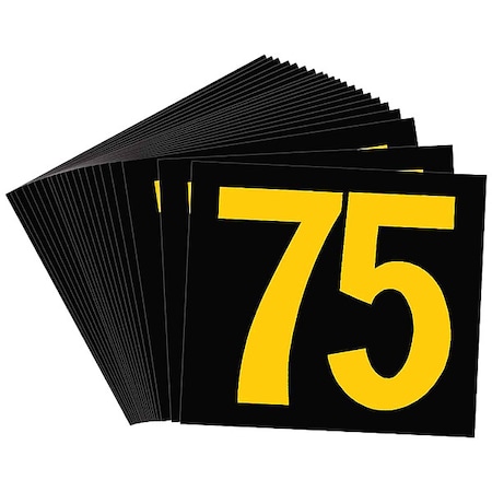Brady NumberLabel, Polyester, 4-3/4inH, 3inW, PK25 50016