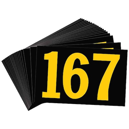 Brady NumberLabel, 2-7/8inH, 4-3/4inW, PK25 50019