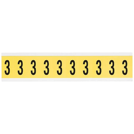 Brady NumberLabel, Vinyl, 1-1/2inH, 7/8inW 3430-3