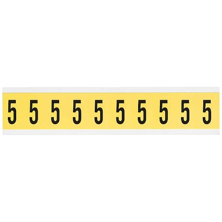 Brady Number Label, 1in.H Character, Vinyl Cloth 3430-5