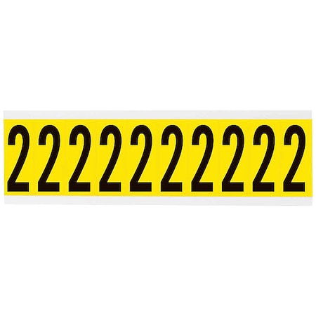 Brady NumberLabel, Vinyl, 2-1/4inH, 7/8inW 3440-2