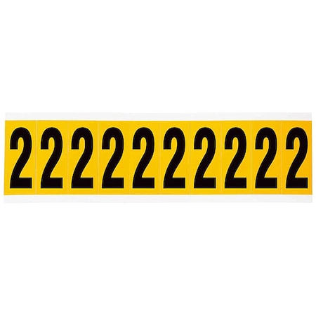 Brady NumberLabel, Vinyl, 2-1/4inH, 7/8inW 1534-2