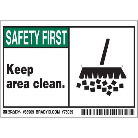 Brady Machine/Equipment Labl, 3-1/2inHx5inW, PK5, 86909 86909