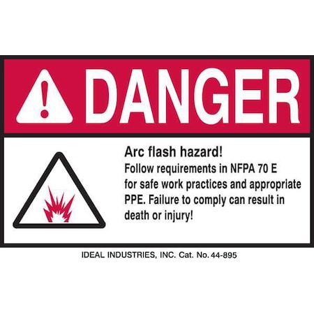 BRADY Arc Flash Protection Label, 4inHx6inW, PK5 98464