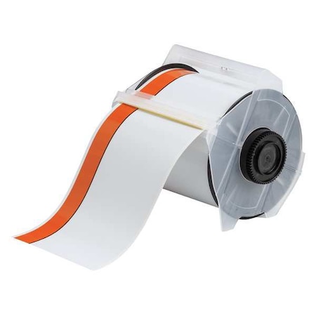 Brady Label Tape, Orange/White, Labels/Roll: Continuous 113160