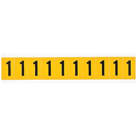 Brady Number Label, Vinyl, 1-1/2 in H, 7/8 in W 1530-1