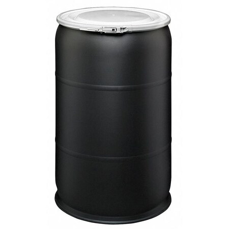 Skolnik Open Head Transport Drum, Polyethylene, 55 gal., Unlined, Black POLY55OHBK