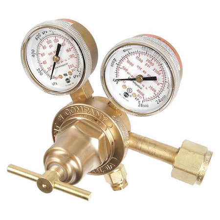 Victor Gas Regulator, Propane, Propylene, Single Stage, 0.885"-14 Inlet, 9/16"-18 Outlet, 4 to 80 psi 0781-0098