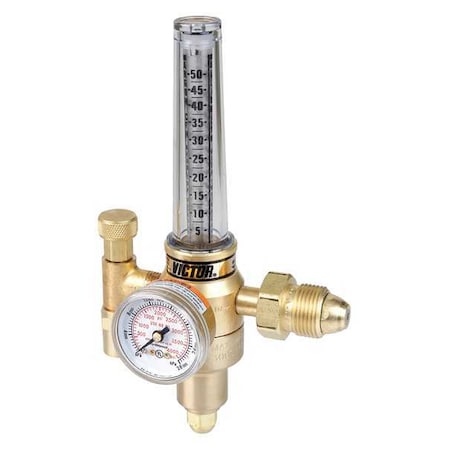 Victor Flowmeter Regulator, Single Stage, CGA-580, 80 psi, Use With: Argon, Carbon Dioxide 0781-2728