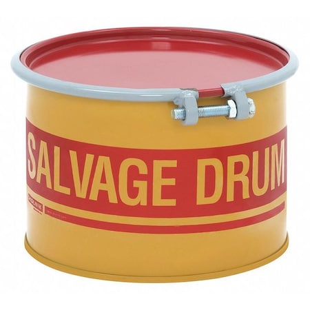 Zoro Select Open Head Salvage Drum, Steel, 5 gal, Unlined, Yellow HM0501