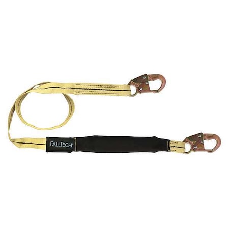 Falltech WeldTech Shock Absorbing Lanyard, 6 ft. Length, Snap Hook, Steel, 1 Leg(s), 310 lb. Weight Capacity 8242